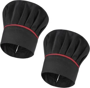2 Pack Hibachi Chef Hat Adult Adjustable Elastic Baker Kitchen Cooking Chef C... - Picture 1 of 3