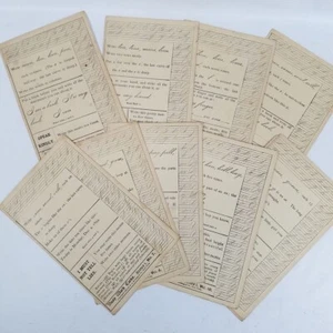 10 Antique E.L. Kellogg Busy Work Cards Cursive Penmanship Practice 1894 School - Picture 1 of 4