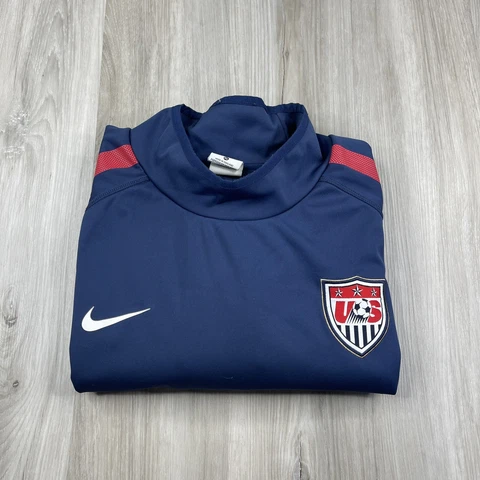 Nike Team USA Soccer Mock Neck Long Sleeve Shirt Men’s XL Blue Cover
