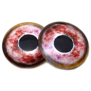 40mm Red Box Turtle Glass Eyes Pair for Animal Doll or Taxidermy Art - Picture 1 of 4