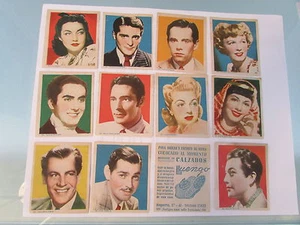 FIGURINA vintage ATTORI CINEMA pubblicita' spagnola - cm 6,3 x 7,3 - vedi elenco - Picture 1 of 1