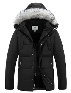 Abrigo acolchado de invierno para hombre WenVen chaqueta acolchada cálida de invierno gruesa con capucha - Imagen 1 de 38