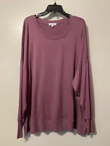 Kinesis Womens Tunic Top Size 3X Orchid Soft Thumbhole Round Neck Top New - Picture 1 of 4