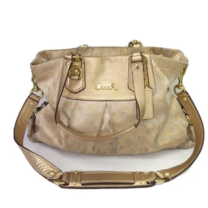 Coach F15807 Ashley Gold Signature C gelockte Schulranzen Tasche lila Satinfutter - Bild 1 von 12