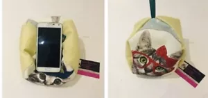 XL Mini Cats Kitten Phone Stand iPhone Holder Phone Cushion Desktop Tidy - Picture 1 of 2