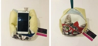 XL Mini Cats Kitten Phone Stand iPhone Holder Phone Cushion Desktop Tidy - Image 1 of 2