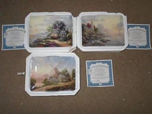 Thomas Kinkade's Dawning of a New Millennium Juego de 3 Platos de Coleccionista - Imagen 1 de 4