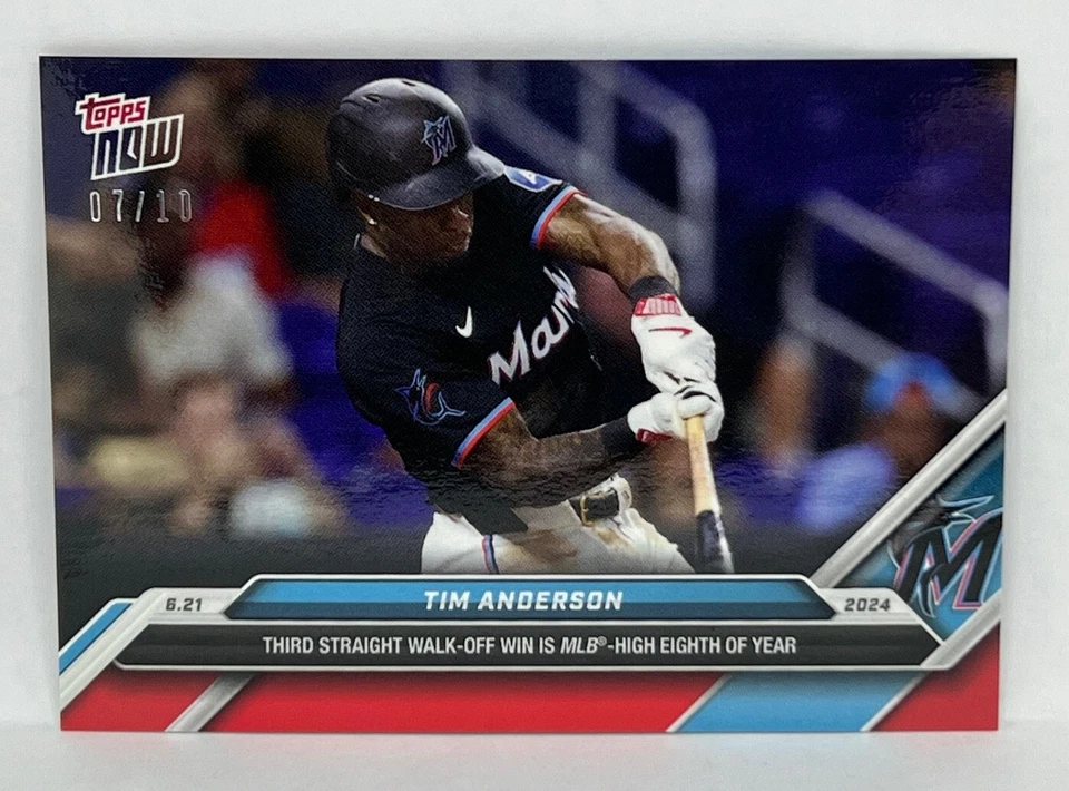 2024 Topps Now #327 Tim Anderson Miami Marlins ROJO Paralelo 07/10 Foto 1 de 1