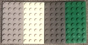 Lot of 4 Genuine LEGO 4x8  Flat Base Plates Building  Gray Green White - Picture 1 of 1