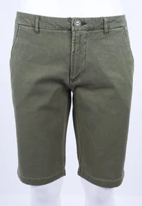 BERMUDA MARKUP CHINOS COTONE STRETCH VERDE MICRO OPERATO CHIUSURA ZIP - Foto 1 di 5