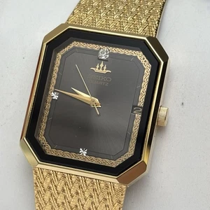 Neo Vintage SEIKO GALAXY 5P32-5020 Quartz Mens Watch JAPAN NOS Gold Tone Tank - Picture 1 of 14