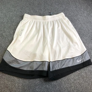 Nike Elite Shorts Mens XL White Basketball Baggy Athletic Pockets Gym Workout - Picture 1 of 14