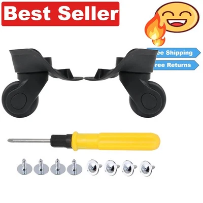 Pack de 2 ruedas de repuesto de plástico negro para equipaje rígido - Fácil instalación Foto 1 de 4