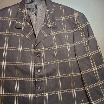 Steve Harvey Collection Mens Black Blazer Suit Coat 49L Wool Embroidered SH7007 - Image 1 of 4