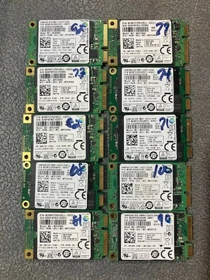 (LOT of 10) SAMSUNG 256GB SSD  mSATA 6Gb/s MZ-MZP256D Excellent Health - Image 1 of 2