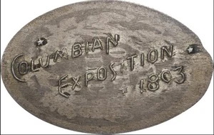 1893 Columbian Exposition Elongated on 1887 Seated Dime NGC MS64 - Picture 1 of 4