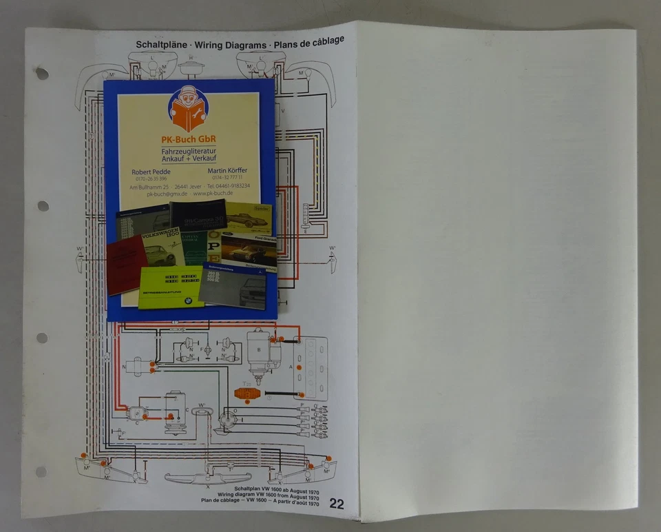 Diagrama Eléctrico / Esquema De Circuito VW 1600 Tipo 3 Año De Modelo 1971 - Imagen 1 de 1
