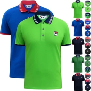 FILA Mens Polo Shirt Short Sleeve Casual Summer Tee Cotton Jersey Sports Golf - Picture 1 of 6