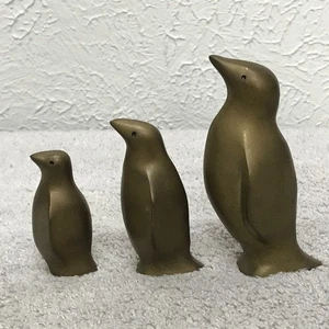 Vintage massive Messing Pinguine Great City Traders 3er Set Made in Korea - Bild 1 von 7