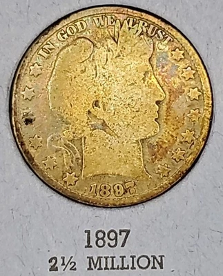 1897 Barber Half Dollar 50c  Very Fine 30 Condition 🔥 - Image 1 of 3