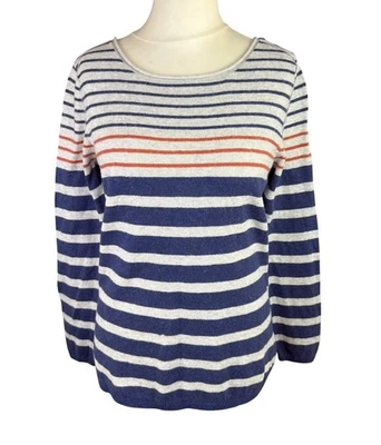 Seasalt Striped Knitted Sharks Fin Jumper Women's UK 14 Crew Neck Wool Mix - Image 1 of 4