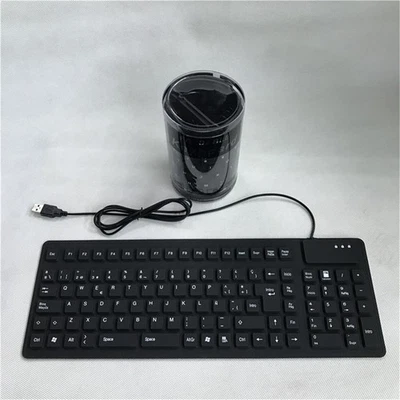 USB   Silicone Roll Up Foldable Spanish Keyboard for Laptop Notebook - Image 1 of 4