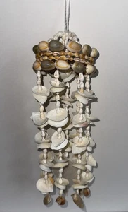 Wind Chimes for Outside Handcrafted  Capiz Shells Sea Shell Windchime Beach - Picture 1 of 3