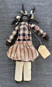 Vintage Primitive Rustic Handmade African American Folk Rag Doll Apron w/ Tag - Picture 1 of 4