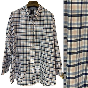 Brooks Brothers Original Polo Shirt Non Iron Supima Blue Pink Check Preppy 4XL - Picture 1 of 12