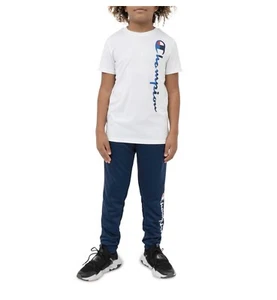 NWT Champion Tee & Jogger 2 Piece Set White/Navy Boys 4/5 Active Set - Picture 1 of 8