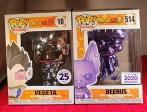 Funko Pop! Dragon Ball Z - Cromo Plata VEGETA #10 y Cromo Púrpura BEERUS #514 - Imagen 1 de 10