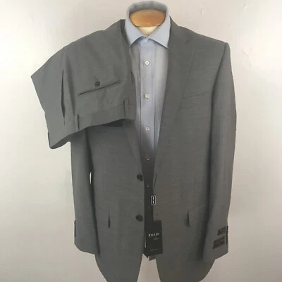 tiglio 42L mens suit solid light gray 2 piece wool italy jacket pants nwt ea0278 - Image 1 of 4