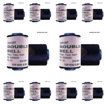 10X Double Bell Viscose Rayon Silk Thread for Embroidery Color Blue Shade No.25D - Image 1 of 3
