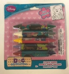 Lot 3 Disney 5 Pack Double Sided Jumbo Crayons School Supplies Doc McStuffins - Picture 1 of 2