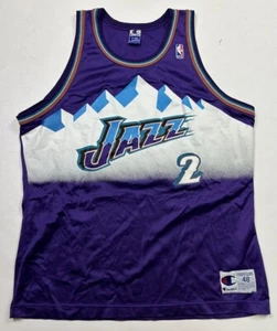 Vtg Champion NBA Utah Jazz Deshawn STEVENSON #2 NBA Jersey Purple 48 XL - Picture 1 of 11