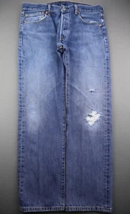Herren 2016 Levi's Button Fly 501 Jeans gerade abgenutzt Gr. 34x30 (Msr 34x29) - Bild 1 von 10
