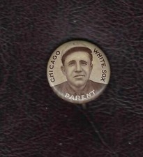 1910-12 P2 Sweet Caporal Tobacco Pin, Fred Parent, Chicago White Sox, EX!