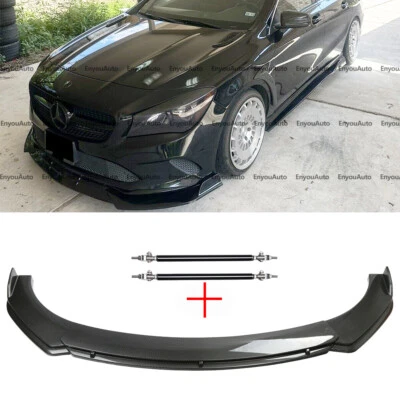 For Mercedes-Benz S450 S500 Front Bumper Lip Spoiler + Strut Rods Carbon Fiber - Image 1 of 4
