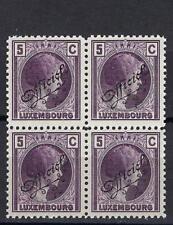 Luxembourg 1926 Sc# O142 Charlotte 5c official block 4 MNH