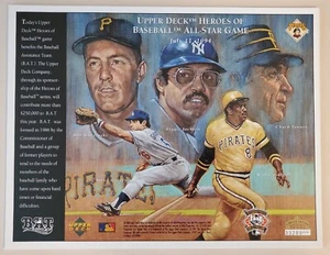 1994 MLB Upper Deck Heroes Of Baseball All-Star Game Poster 8.5 x 11 heavy stock - Picture 1 of 8