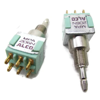 (2-pcs) Alco MPA206N DPDT (PUSH ON-PUSH ON) Mini Pushbutton Switches ~ US SELLER