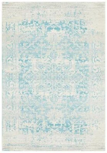 Evoke Glacier White Blue Transitional Rug - Picture 1 of 17