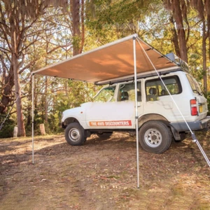 Autodachmarkise Auto Markise, Vordach, Dachzelt Schwarz/Beige 200x250x200cm - Bild 1 von 12