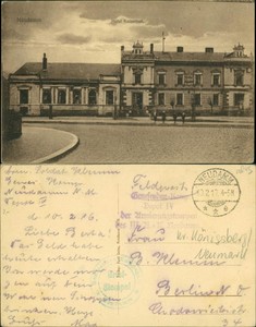 Postcard Neudamm (Neumark) Dębno Hotel Kaiserhof Myśliborski (Kr Soldin) 1917