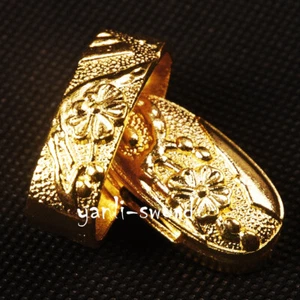 Flor Dorada Kashira Butt Cap Empuñadura Fuchi para Katana Japonesa Espada Wakizashi - Imagen 1 de 3