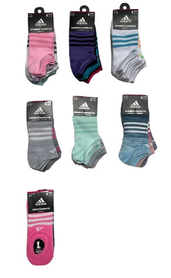 ADIDAS AEROREADY SUPERLITE Socks No Show, Girls & Women’s 6PK Sz 13-4Y/3Y-9/5-10 - Image 1 of 2