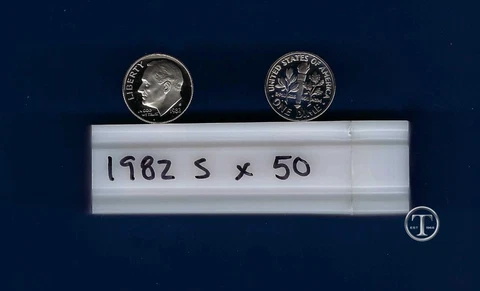 1982 S Proof Dime Roll -50 Coins Cover