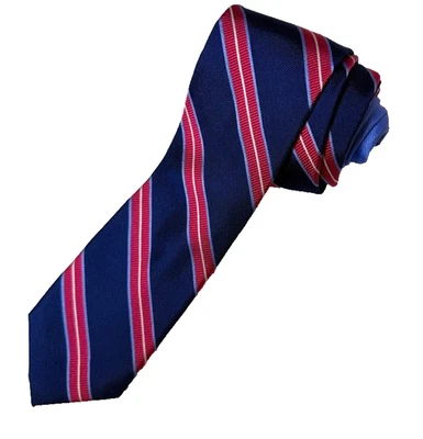 Tommy Hilfiger 100% шелк синий пурпурный Repp мужской галстук 2 3/4 x 60 узкий - Изображение 1 из 4