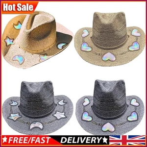 Straw Cowgirl Hat for Women Western Cowboy Hat for Music Festival Party Beach ~ - Picture 1 of 16