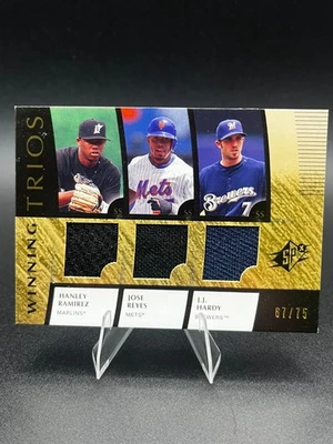 2008 Upper Deck SPX Winning Trios RELICS /75 HANLEY RAMIREZ JOSE REYES HARDY - Image 1 of 2